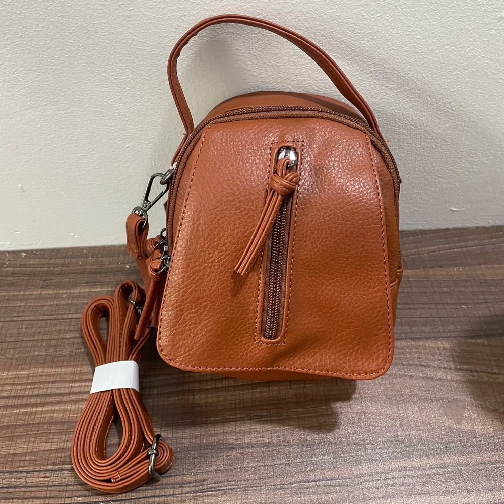 Multi Layers Retro Soft Leather Handbag Ladies Multi Pockets Crossbody Bag