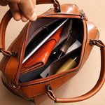 Women Vintage Leather Tote Handbag Large Capacity Work Shoulder Bag