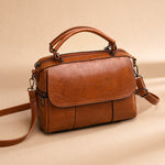 Women Vintage Leather Tote Handbag Large Capacity Work Shoulder Bag