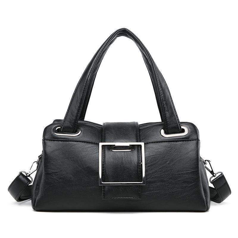 Obangbag Black Multi Function Shoulder Bag Multi Pocket Vintage iPad Handbag