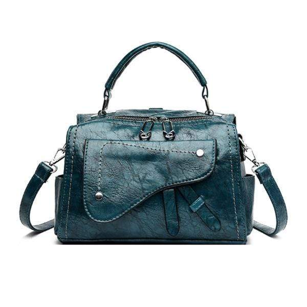 Obangbag Blue Women Chic Stylish Roomy Multifunction Leather Handbag Crossbody Bag Backpack