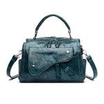 Obangbag Blue Women Chic Stylish Roomy Multifunction Leather Handbag Crossbody Bag Backpack