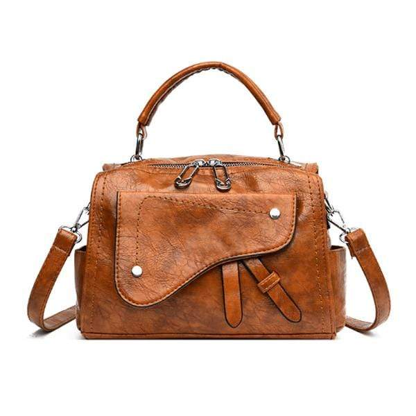 Obangbag Brown Women Chic Stylish Roomy Multifunction Leather Handbag Crossbody Bag Backpack