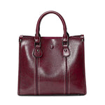 Obangbag Dark Red Women Vintage Retro Chic Large Capacity Multifunction Oil Wax Leather Tote Bag Crossbody Bag for Work