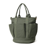 Obangbag Green Women Fashion Vintage Multi Pockets Multifunction Canvas Handbag Crossbody Bag Shoulder Bag