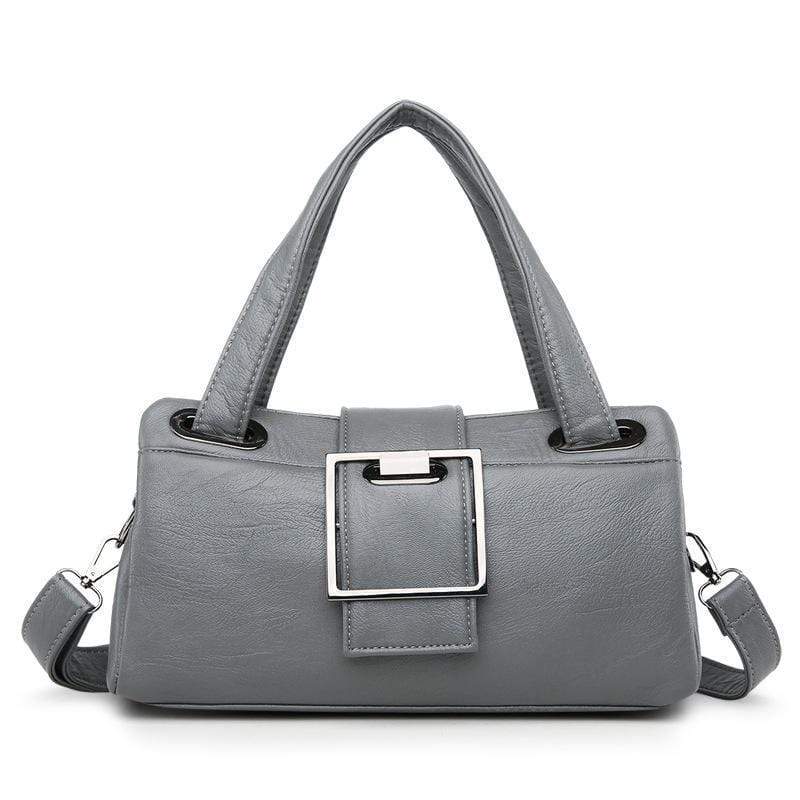 Obangbag Grey Multi Function Shoulder Bag Multi Pocket Vintage iPad Handbag