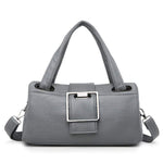Obangbag Grey Multi Function Shoulder Bag Multi Pocket Vintage iPad Handbag