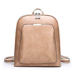 Obangbag khaki Multi Pockets Retro Vintage Oil Wax Leather Women Travel Computer Laptop Large Backpack