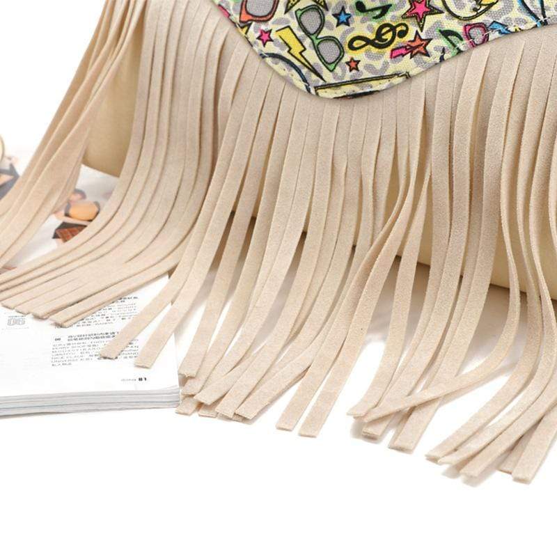 Obangbag Ladies Retro Fringed Shoulder Bag Small Soft Leather Work Crossbody Bag