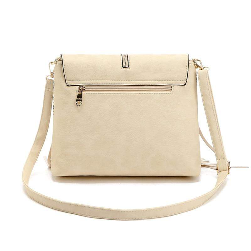 Obangbag Ladies Retro Fringed Shoulder Bag Small Soft Leather Work Crossbody Bag