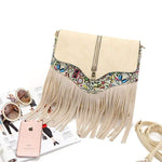 Obangbag Ladies Retro Fringed Shoulder Bag Small Soft Leather Work Crossbody Bag