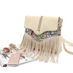 Obangbag Ladies Retro Fringed Shoulder Bag Small Soft Leather Work Crossbody Bag