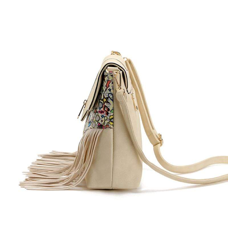Obangbag Ladies Retro Fringed Shoulder Bag Small Soft Leather Work Crossbody Bag