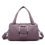 Obangbag Light Purple Multi Function Shoulder Bag Multi Pocket Vintage iPad Handbag