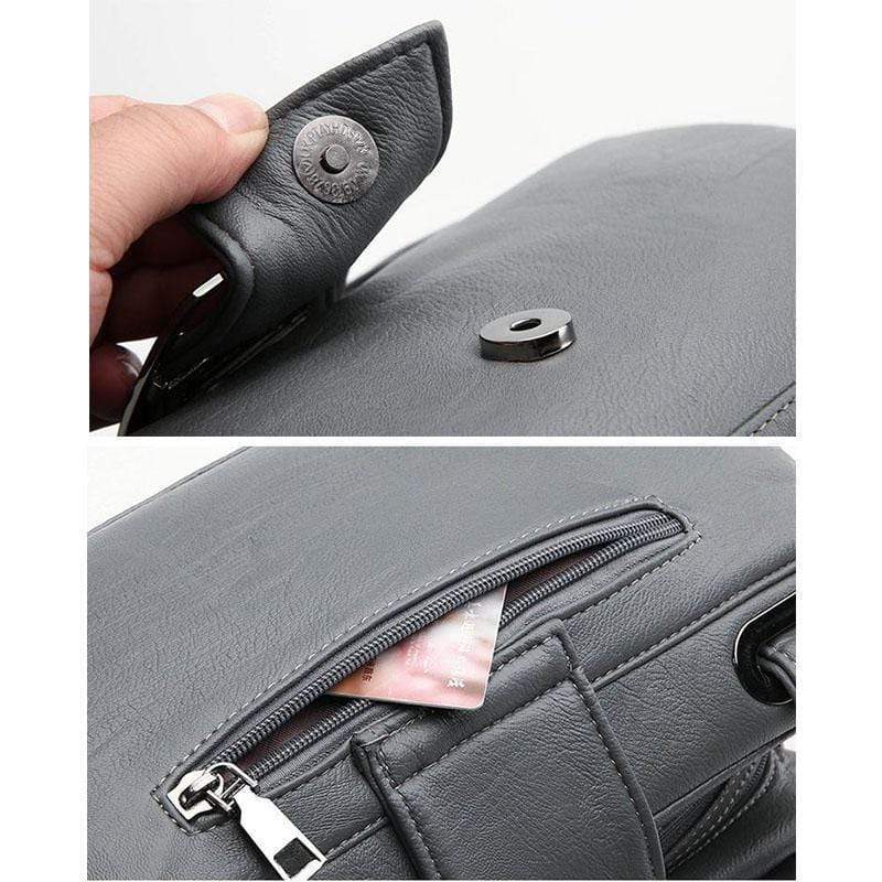Obangbag Multi Function Shoulder Bag Multi Pocket Vintage iPad Handbag
