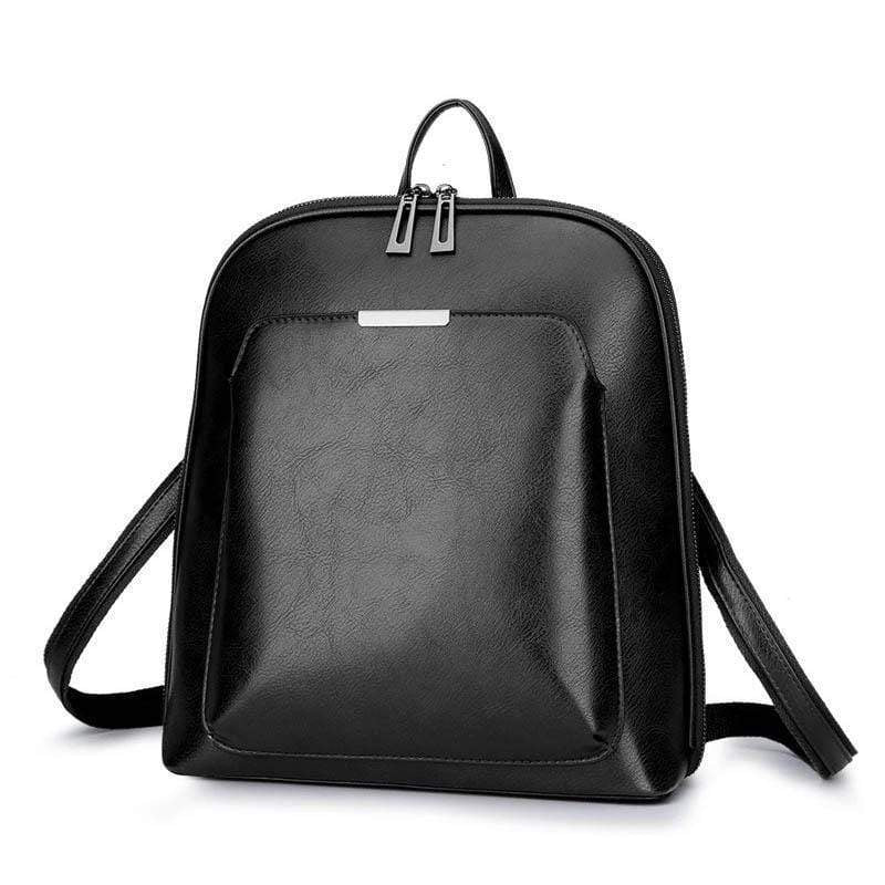 Obangbag Multi Pockets Retro Vintage Oil Wax Leather Women Travel Computer Laptop Large Backpack