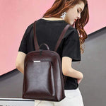 Obangbag Multi Pockets Retro Vintage Oil Wax Leather Women Travel Computer Laptop Large Backpack