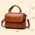 Women Vintage Leather Tote Handbag Large Capacity Work Shoulder Bag