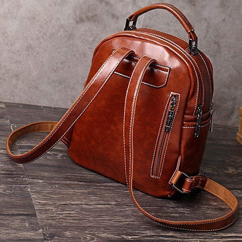 Obangbag Retro Vintage Large Capacity Oil Wax Backpack