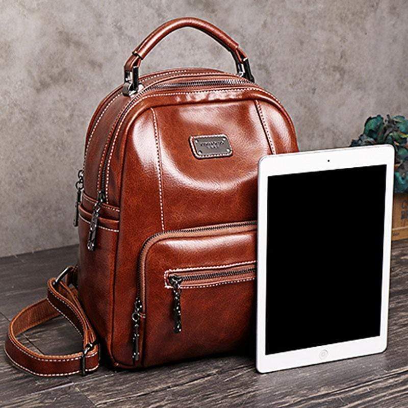 Obangbag Retro Vintage Large Capacity Oil Wax Backpack