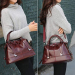 Obangbag Retro Vintage Oil Wax Leather Shoulder Bag for Women