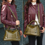 Obangbag Retro Vintage Oil Wax Leather Shoulder Bag for Women