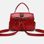 Obangbag Women Chic Stylish Roomy Multifunction Leather Handbag Crossbody Backpack