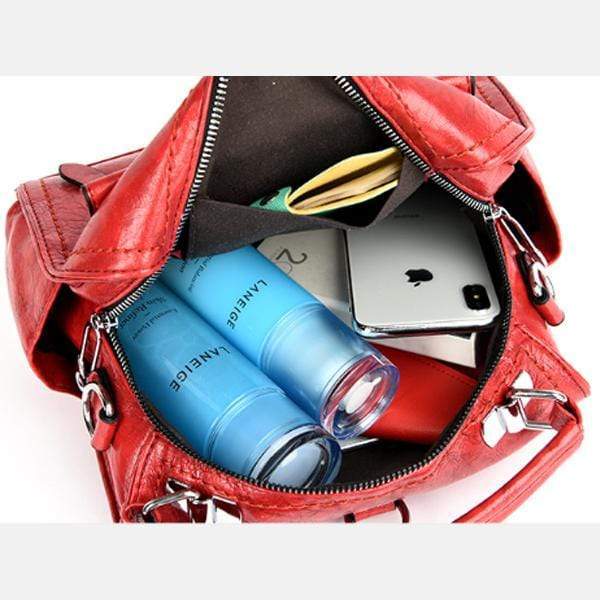 Obangbag Women Chic Stylish Roomy Multifunction Leather Handbag Crossbody Bag Backpack