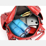 Obangbag Women Chic Stylish Roomy Multifunction Leather Handbag Crossbody Bag Backpack