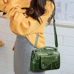 Obangbag Women Chic Stylish Roomy Multifunction Leather Handbag Crossbody Bag Backpack