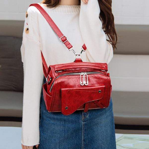 Obangbag Women Chic Stylish Roomy Multifunction Leather Handbag Crossbody Bag Backpack