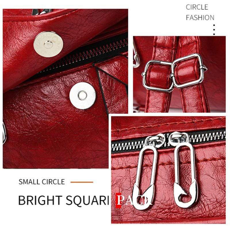 Obangbag Women Chic Stylish Roomy Multifunction Leather Handbag Crossbody Bag Backpack