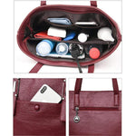 Obangbag Women Chic Vintage Large Capacity Multifunction Soft Leather Bag Set Crossbody Bag for Work for Travel