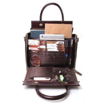 Obangbag Women Retro Vintage Genuine Leather Handbag Multi Pockets Shoulder Bag Handbag File Case