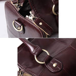 Obangbag Women Retro Vintage Genuine Leather Handbag Multi Pockets Shoulder Bag Handbag File Case