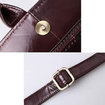 Obangbag Women Retro Vintage Genuine Leather Handbag Multi Pockets Shoulder Bag Handbag File Case