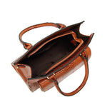 Obangbag Women Vintage Large Capacity Multi Pockets Snake Skin Pattern Leather Boston Bag Handbag Crossbody Bag