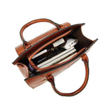 Obangbag Women Vintage Large Capacity Multi Pockets Snake Skin Pattern Leather Boston Bag Handbag Crossbody Bag