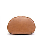 Obangbag Women Vintage Large Capacity Multifunction Multi Pockets Leather Bucket Bag Backpack Shoulder Bag for Work for Travel