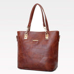 Obangbag Women Vintage Large Capacity Multifunction Professional Leather Bag Set Handbag Crossbody Bag Purse Card Holder