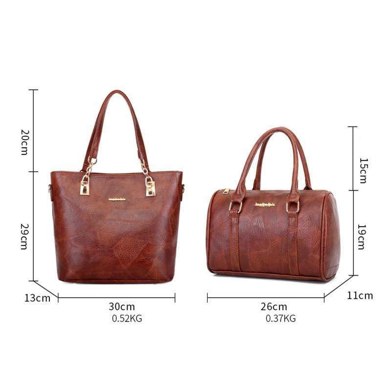 Obangbag Women Vintage Large Capacity Multifunction Professional Leather Bag Set Handbag Crossbody Bag Purse Card Holder