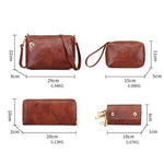 Obangbag Women Vintage Large Capacity Multifunction Professional Leather Bag Set Handbag Crossbody Bag Purse Card Holder