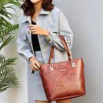Obangbag Women Vintage Large Capacity Multifunction Professional Leather Bag Set Handbag Crossbody Bag Purse Card Holder