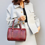 Obangbag Women Vintage Large Capacity Multifunction Professional Leather Bag Set Handbag Crossbody Bag Purse Card Holder