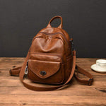 Obangbag Women Vintage Multifunction Roomy PU Leather Backpack Shoulder Bag Bookbag