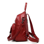Obangbag Women Vintage Multifunction Roomy PU Leather Backpack Shoulder Bag Bookbag