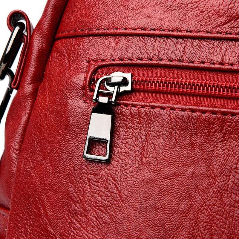 Obangbag Women Vintage Multifunction Roomy PU Leather Backpack Shoulder Bag Bookbag