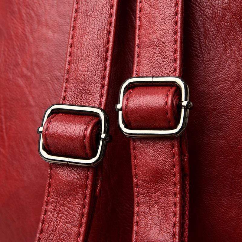 Obangbag Women Vintage Multifunction Roomy PU Leather Backpack Shoulder Bag Bookbag