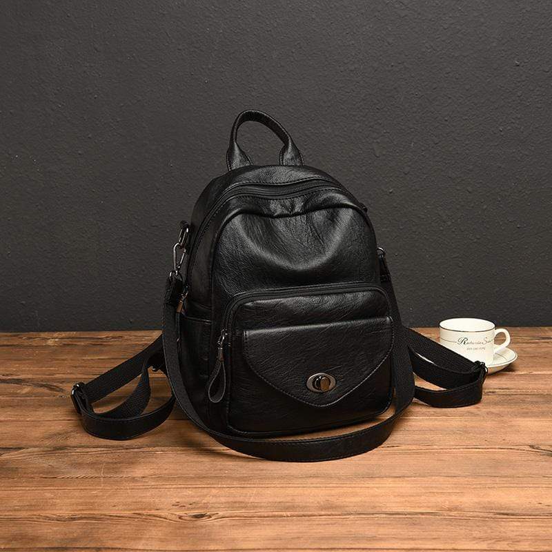 Obangbag Women Vintage Multifunction Roomy PU Leather Backpack Shoulder Bag Bookbag