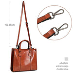 Obangbag Women Vintage Retro Chic Large Capacity Multifunction Oil Wax Leather Tote Bag Crossbody Bag for Work